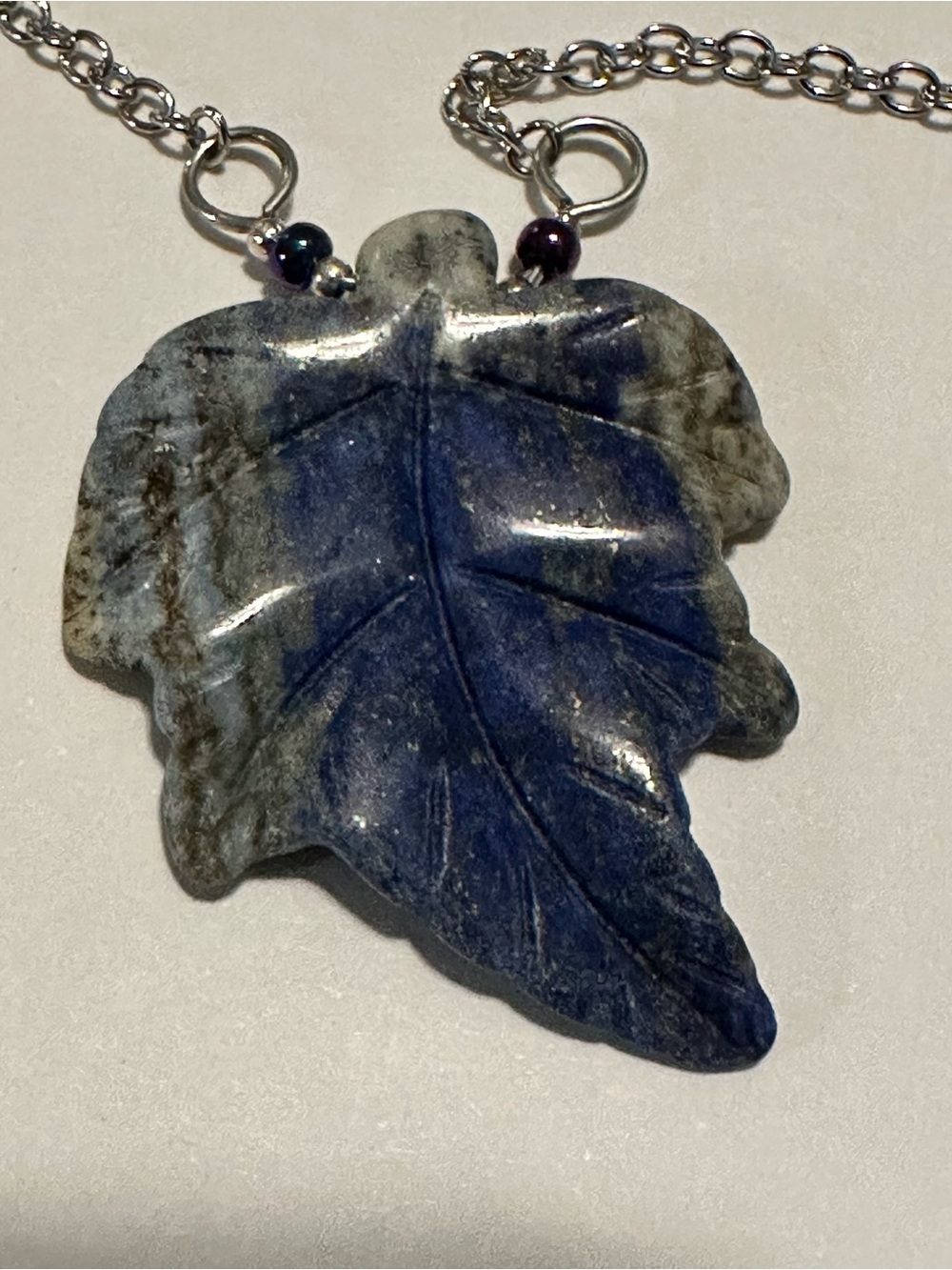 Sodalite 1.5” pendant on the 9” chain - Picture 2 of 5